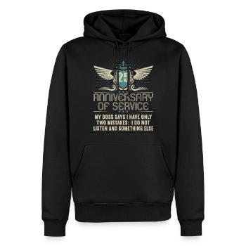 25 ans de service 25 ans de service - Sweat à capuche Premium bio Homme - noir - Devant - Nico (187cm)