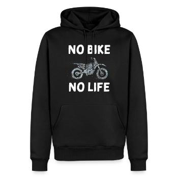 Pas de vélo Pas de vie Moto Motard Motard - Sweat à capuche Premium bio Homme - noir - Devant - Nico (187cm)