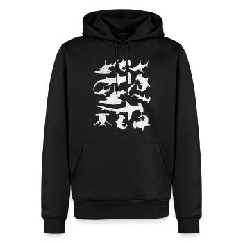 Hammerhaie Großer weißer Hai Hammerhai - Männer Premium Bio Hoodie - Schwarz - Vorne - Nico (187cm)