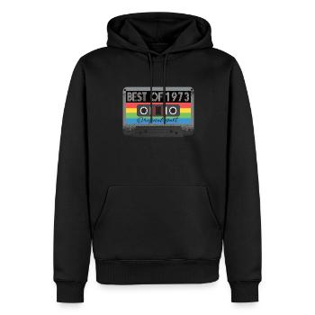 Best Of 1973 Vintage Cassette Retro Anniversaire - Sweat à capuche Premium bio Homme - noir - Devant - Nico (187cm)