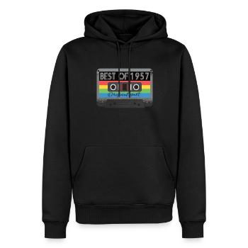 Best Of 1957 Vintage Kassette Retro Geburtstag - Männer Premium Bio Hoodie - Schwarz - Vorne - Nico (187cm)