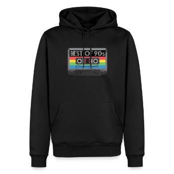 Le meilleur de la cassette des années 90 rétro des années 90 - Sweat à capuche Premium bio Homme - noir - Devant - Nico (187cm)