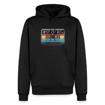 Le meilleur de la cassette des années 80 rétro des années 80 - Sweat à capuche Premium bio Homme - noir - Devant - Nico (187cm)