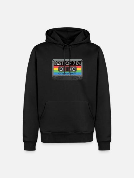 Le meilleur de la cassette des années 70 rétro des années 70 - Sweat à capuche Premium bio Homme - noir