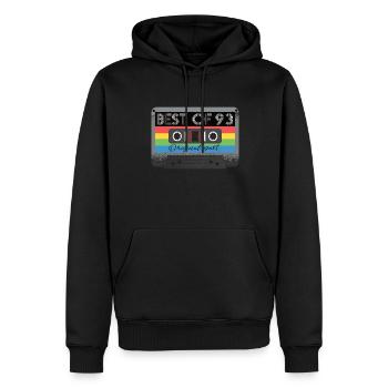 Best Of 93s Cassette 93s Retro - Men’s Premium Organic Hoodie - black - Front - Nico (187cm)