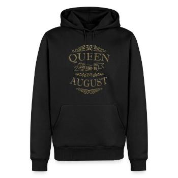 Une reine est née en août - Sweat à capuche Premium bio Homme - noir - Devant - Nico (187cm)