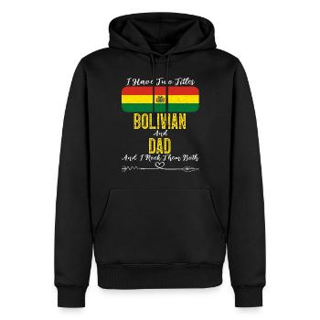 Bolivian Dad Bolivia Flag Design For Father's Day - Männer Premium Bio Hoodie - Schwarz - Vorne - Nico (187cm)