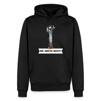 Großer Emu Vogel Strauß Heute Nicht Stur - Männer Premium Bio Hoodie - Schwarz - Vorne - Nico (187cm)