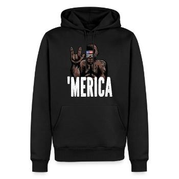 Bigfoot Independence Day Amérique États-Unis - Sweat à capuche Premium bio Homme - noir - Devant - Nico (187cm)