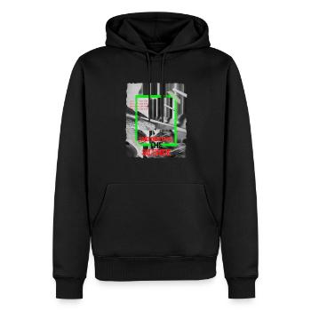Schlagzeug Design im grunge Punk Look Schlagzeuger - Männer Premium Bio Hoodie - Schwarz - Vorne - Nico (187cm)