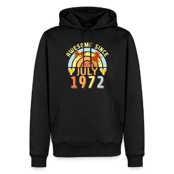 1972 Juli 50ter Geburtstag - Männer Premium Bio Hoodie - Schwarz - Vorne - Nico (187cm)