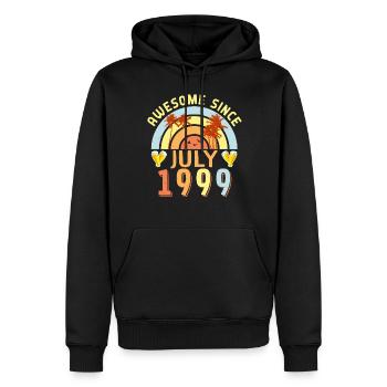 Geburtstagsgruss Juli 1999 - Männer Premium Bio Hoodie - Schwarz - Vorne - Nico (187cm)