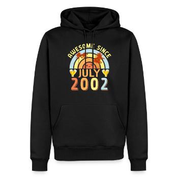 20tes Lebensjahr Im Juli 2002 - Männer Premium Bio Hoodie - Schwarz - Vorne - Nico (187cm)