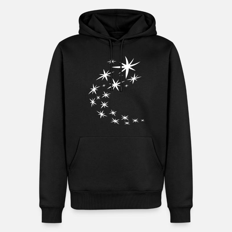 Weisses Sternenbogen Design - Männer Premium Bio Hoodie - Schwarz