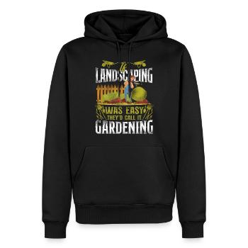 Paysagiste Aménagement Paysager - Sweat à capuche Premium bio Homme - noir - Devant - Nico (187cm)