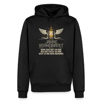 30 Jahre verheiratet nur 2 Fehler 30.Hochzeitstag - Männer Premium Bio Hoodie - Schwarz - Vorne - Nico (187cm)