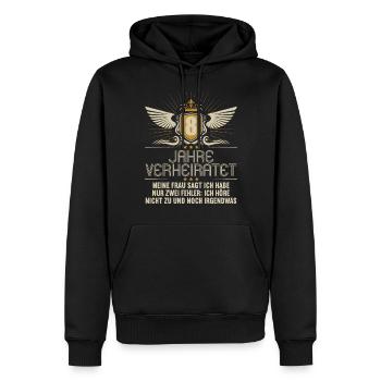 8 Jahre verheiratet nur 2 Fehler 8.Hochzeitstag - Männer Premium Bio Hoodie - Schwarz - Vorne - Nico (187cm)