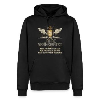 5 Jahre verheiratet nur 2 Fehler 5.Hochzeitstag - Männer Premium Bio Hoodie - Schwarz - Vorne - Nico (187cm)