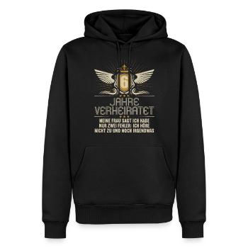 6 Jahre verheiratet nur 2 Fehler 6.Hochzeitstag - Männer Premium Bio Hoodie - Schwarz - Vorne - Nico (187cm)
