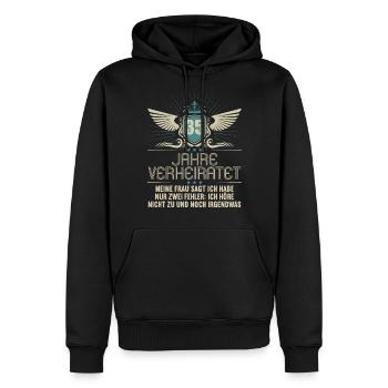 35 Jahre verheiratet nur 2 Fehler 35.Hochzeitstag - Männer Premium Bio Hoodie - Schwarz - Vorne - Nico (187cm)