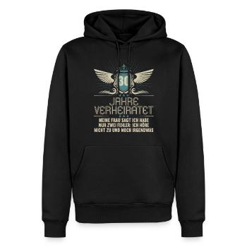 30 Jahre verheiratet nur 2 Fehler 30.Hochzeitstag - Männer Premium Bio Hoodie - Schwarz - Vorne - Nico (187cm)