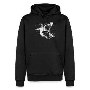 Sharkfish Shark Fish Shark Lover Grand Blanc - Sweat à capuche Premium bio Homme - noir - Devant - Nico (187cm)