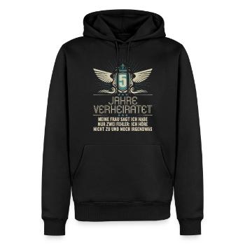 5 ans marié seulement 2 erreurs 5ème anniversaire de mariage - Sweat à capuche Premium bio Homme - noir - Devant - Nico (187cm)