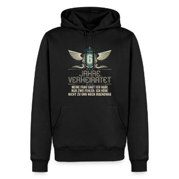 6 Jahre verheiratet nur 2 Fehler 6.Hochzeitstag - Männer Premium Bio Hoodie - Schwarz - Vorne - Nico (187cm)