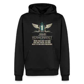 1 Jahr verheiratet nur 2 Fehler 1.Hochzeitstag - Männer Premium Bio Hoodie - Schwarz - Vorne - Nico (187cm)