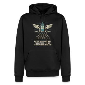 40 ans marié seulement 2 erreurs 40ème anniversaire de mariage - Sweat à capuche Premium bio Homme - noir - Devant - Nico (187cm)