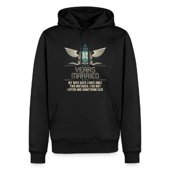 35 Jahre verheiratet nur 2 Fehler 35.Hochzeitstag - Männer Premium Bio Hoodie - Schwarz - Vorne - Nico (187cm)