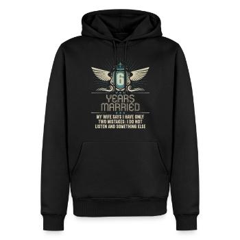 6 Jahre verheiratet nur 2 Fehler 6.Hochzeitstag - Männer Premium Bio Hoodie - Schwarz - Vorne - Nico (187cm)