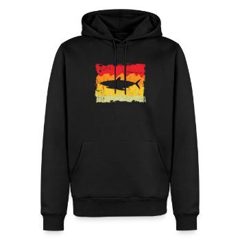 Hai Retro - Männer Premium Bio Hoodie - Schwarz - Vorne - Nico (187cm)