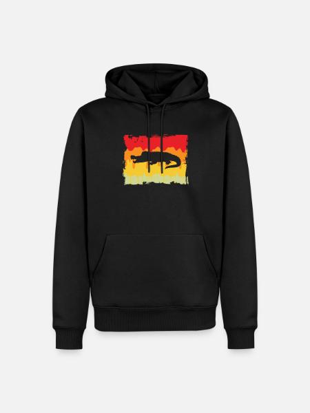 Krokodil Retro - Männer Premium Bio Hoodie - Schwarz