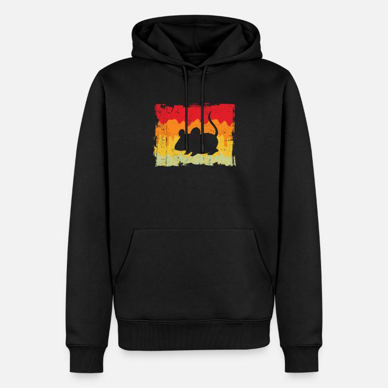 Maus Retro - Männer Premium Bio Hoodie - Schwarz