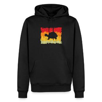 Tortue Rétro - Sweat à capuche Premium bio Homme - noir - Devant - Nico (187cm)