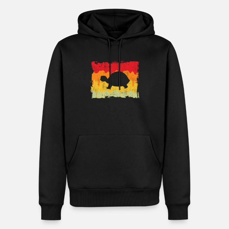 Tortue Rétro - Sweat à capuche Premium bio Homme - noir