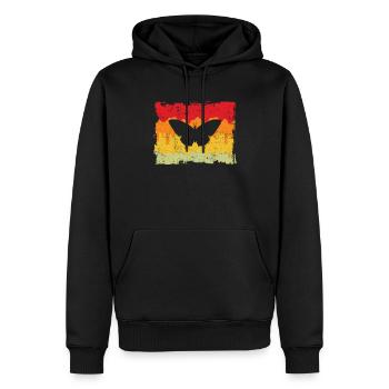 Schmetterling Retro - Männer Premium Bio Hoodie - Schwarz - Vorne - Nico (187cm)