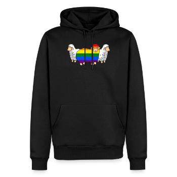 famille de moutons arc-en-ciel LGBT Gay Pride Lgbtq - Sweat à capuche Premium bio Homme - noir - Devant - Nico (187cm)