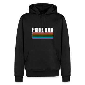 Pride Dad - Communauté du Mois de la Gay Pride LGBT - Sweat à capuche Premium bio Homme - noir - Devant - Nico (187cm)