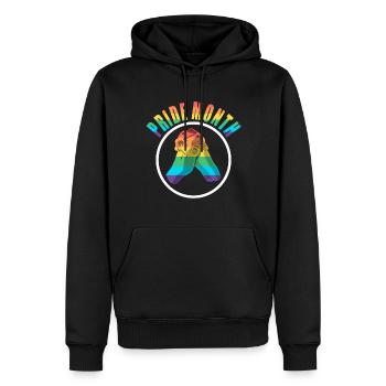 Mois de la fierté - Communauté transgenre LGBT Gay Pride - Sweat à capuche Premium bio Homme - noir - Devant - Nico (187cm)