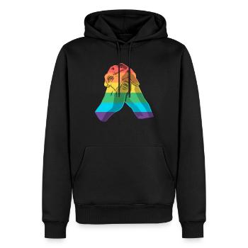 Mois de la fierté - Communauté transgenre LGBT Gay Pride - Sweat à capuche Premium bio Homme - noir - Devant - Nico (187cm)