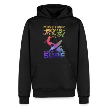 Surfer Move Over Boys Lassen Sie sich von diesem - Männer Premium Bio Hoodie - Schwarz - Vorne - Nico (187cm)