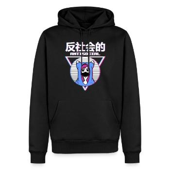 Anti Social Japanese Girl - Männer Premium Bio Hoodie - Schwarz - Vorne - Nico (187cm)
