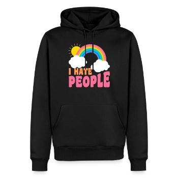 I Hate People Introvert People - Männer Premium Bio Hoodie - Schwarz - Vorne - Nico (187cm)
