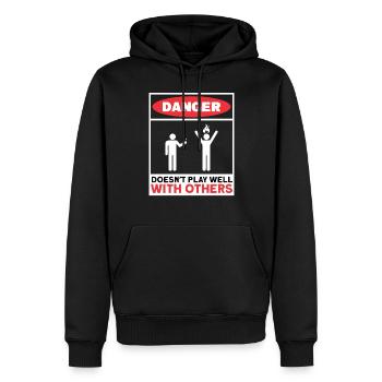 Antisocial Introvert Hate People - Männer Premium Bio Hoodie - Schwarz - Vorne - Nico (187cm)