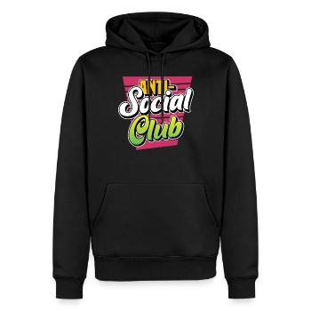 Antisocial Club Anti Social Introvert People - Männer Premium Bio Hoodie - Schwarz - Vorne - Nico (187cm)