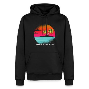 Miami Florida South Beach Sommerurlaub - Männer Premium Bio Hoodie - Schwarz - Vorne - Nico (187cm)