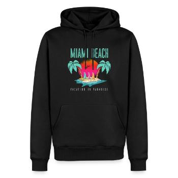 Miami Urlaub - Florida Palmen Meer - Männer Premium Bio Hoodie - Schwarz - Vorne - Nico (187cm)