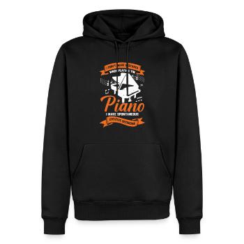 Drôle de piano Piano Piano Player Cadeau - Sweat à capuche Premium bio Homme - noir - Devant - Nico (187cm)